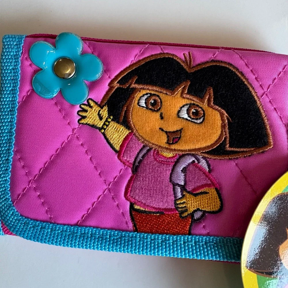 Vintage 2004 Dora the Explorer Pink Quilted Trifold Wallet New With Tags Nick Jr